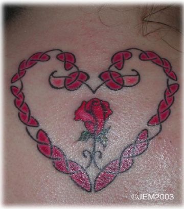 Celtic Heart And Rose Tattoo